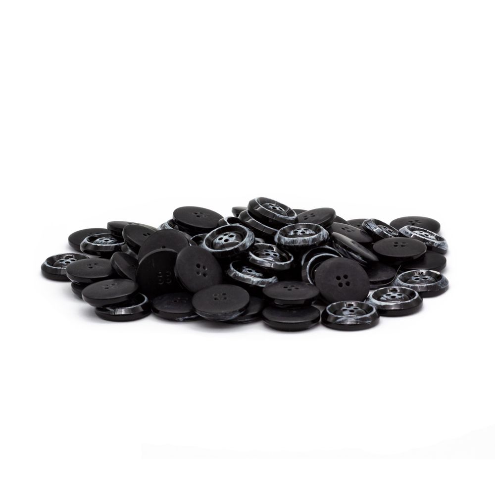 Пуговицы 4 прокола 54L (34мм), (Black (черный)), 72 шт