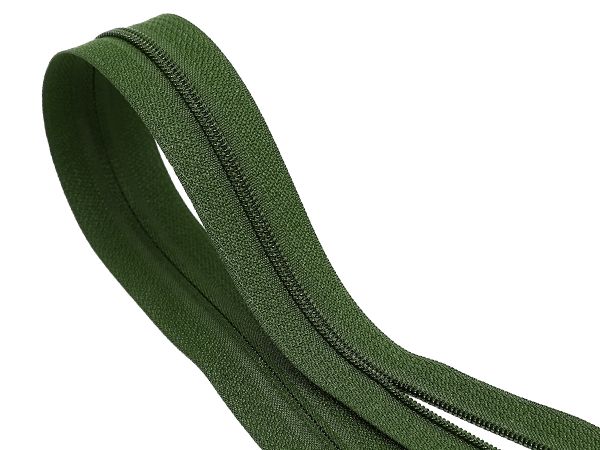 Молния рулонная витая (спираль) Т3 (3 мм), УСИЛЕННАЯ, НА БОБИНЕ, S-190 хаки (цв.SBS) / 200 метров