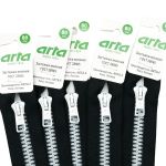 Молния трактор Arta Т6 (6 мм) 1 зам., разъем., 80 см, BiColor, цв. 077 черный / 001 белый, уп.5 шт
