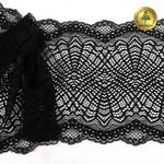 Кружево бельевое эластичное 190 мм / 3 м, 6389, цв.02 черный, Kruzhevo