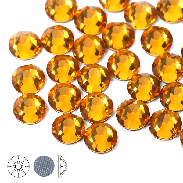 Стразы термоклеевые Xirius 8+8 граней (3,8-4,0 мм) HF16-03 цв. Topaz, уп. 100 шт