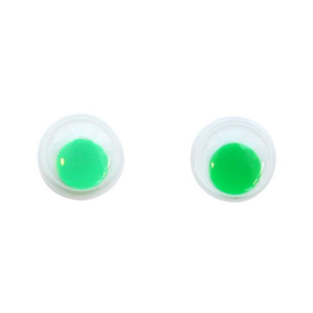 Глазки для игрушек бегающие 10 мм, зеленые, 100 шт