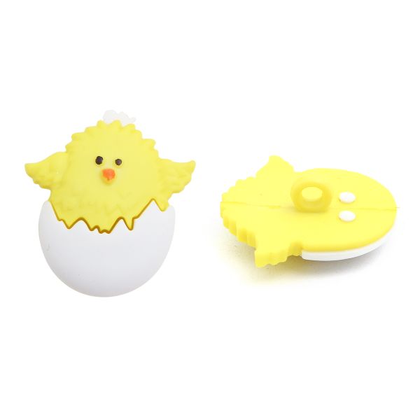 Украшения пуговицы декоративные фигурки Цыплята пластик, 6 штук, Dress It Up