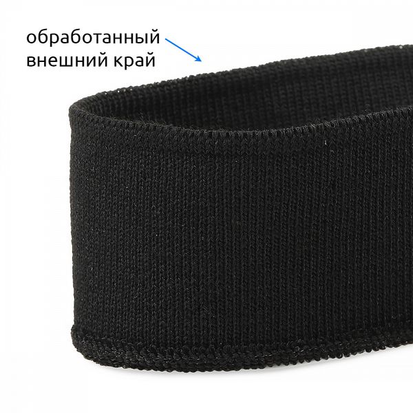 Подвяз (довяз) трикотажный 3.5х80 см, черный, 100% п/э, 5 штук