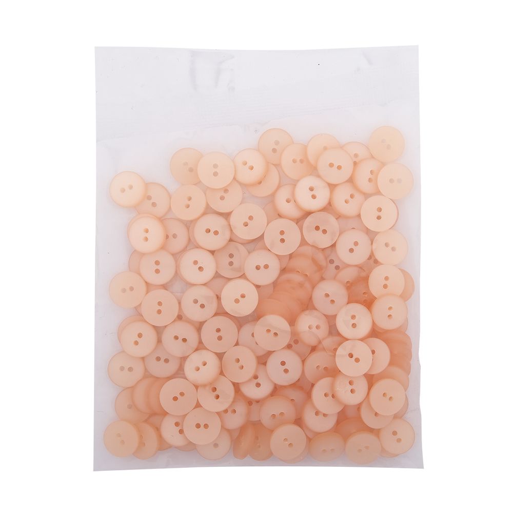Пуговицы на 2 прокола 18L (11мм), пластик (col.61 светло-персиковый), CR-K18M, 144 шт
