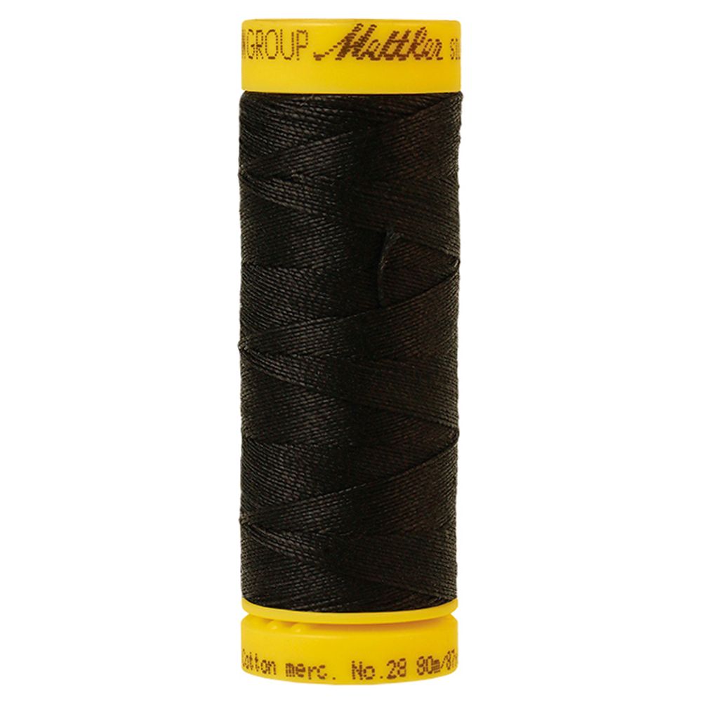 Нитки хлопковые отделочные Mettler Silk-Finish Cotton 28, 80 м, 4000 черный, 5 катушек