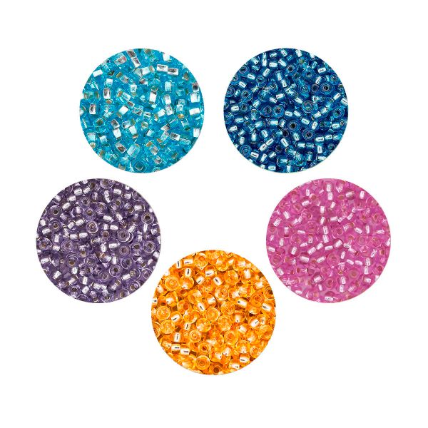 Набор бисера Preciosa 074, 5 цветов по 20 гр, № 10/0 (2.3 мм), диаметр 2,3 мм, 100 гр