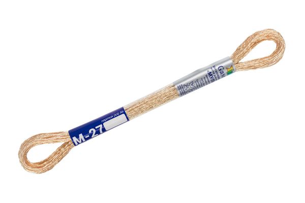 Мулине Gamma металлик, цв.М-27 золотой, 12 мотков по 8 метров