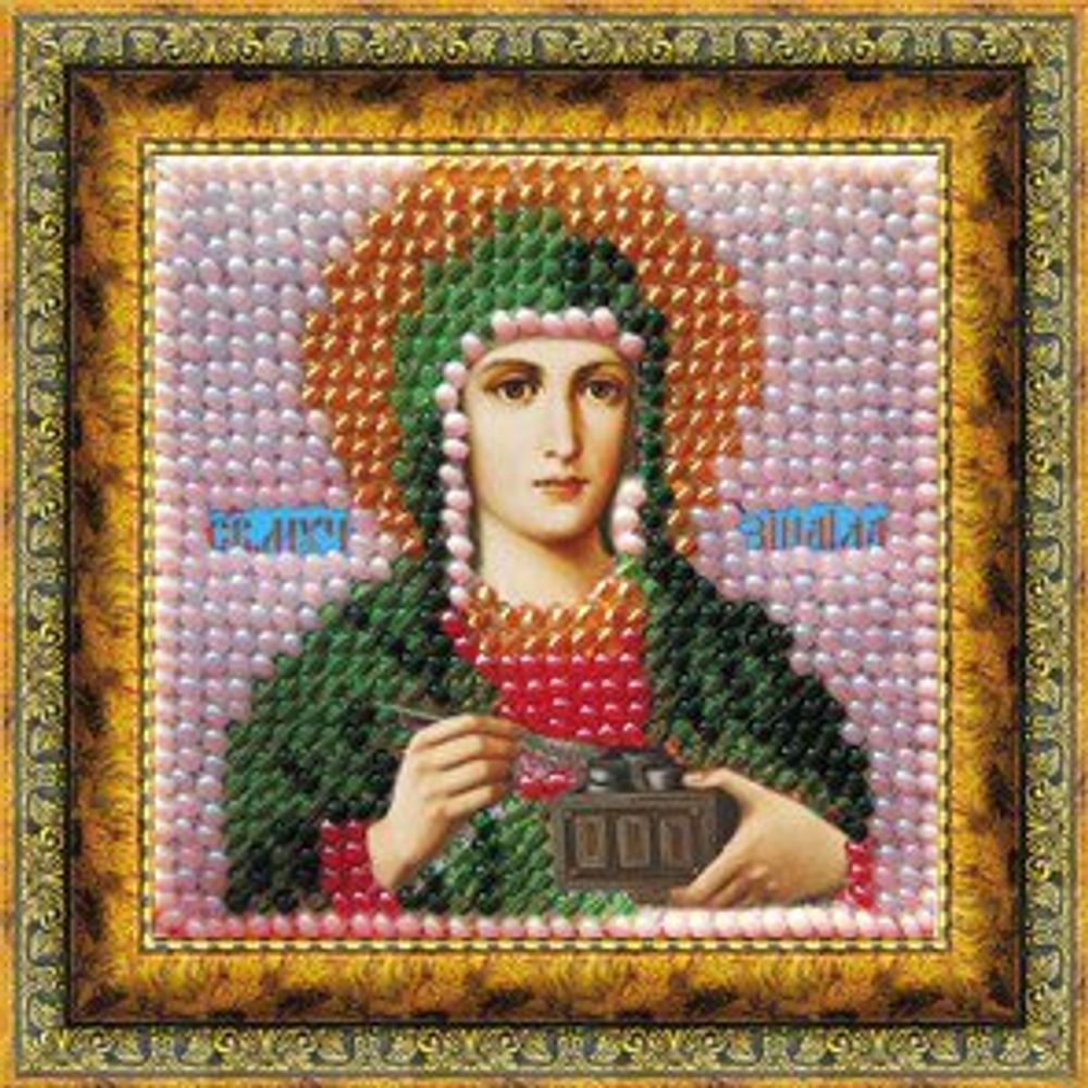 Рисунок для вышивания Вышивальная мозаика (ткань), 4057 Икона Св.мученица Зинаида Тарсийская 6,5х6,5 см