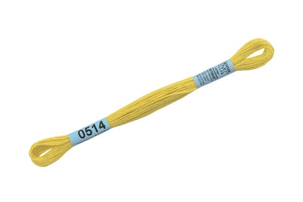 Мулине Gamma 100% хлопок, цв.0514 лимонный, 24 мотка по 8 метров