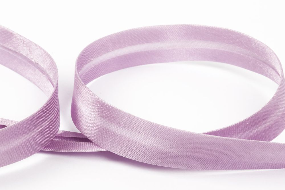 Косая бейка атласная 15 мм / 5 шт по 5.4 метра, №035 бл.сиреневый, Gamma GK-15P