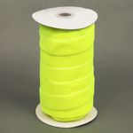 Лента бархатная (тесьма) 25.0 мм / 20±1 метров, LB25229F нейлон неоновый желтый