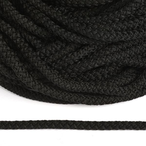 Шнур круглый полиэфир ⌀5.0 мм / 200 метров, 1с-50/35 с наполнителем, 325 черный