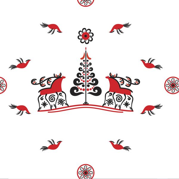 Ткань для пэчворка Peppy Мезенские узоры, отрез 50х50 см, 135 г/м², МУ-16 белый, Peppy