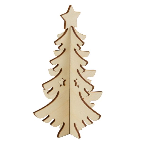 Заготовка из фанеры на подставке 3D Елка, 10х10х15 см, Mr.Carving ВД-1242