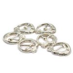 Пряжка ременная металл 19 мм (внешн. 27х29 мм), 10 шт, никель, с цветком, BIG