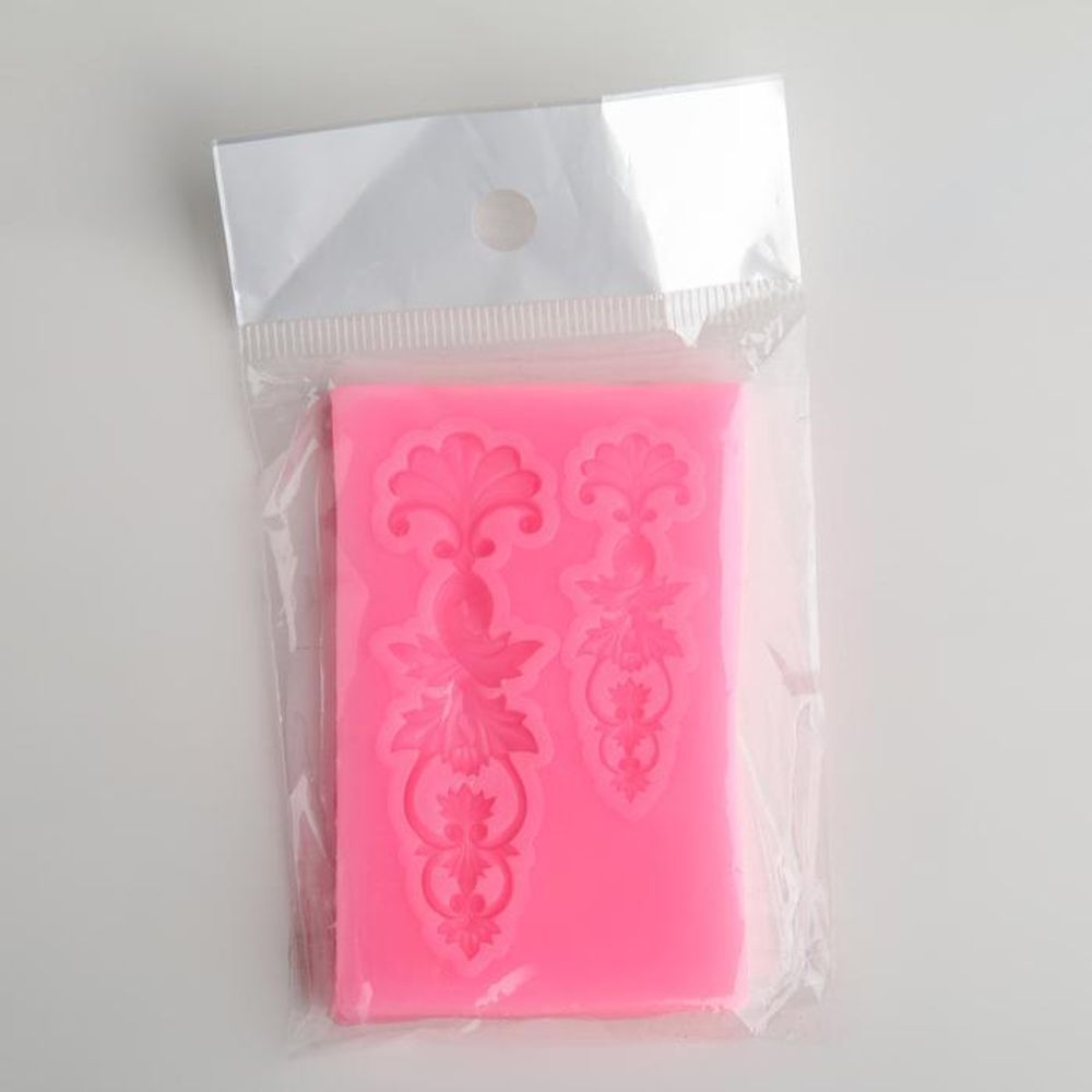 Молд 7,7х5х0,5 см, Цветочный узор, цвет микс