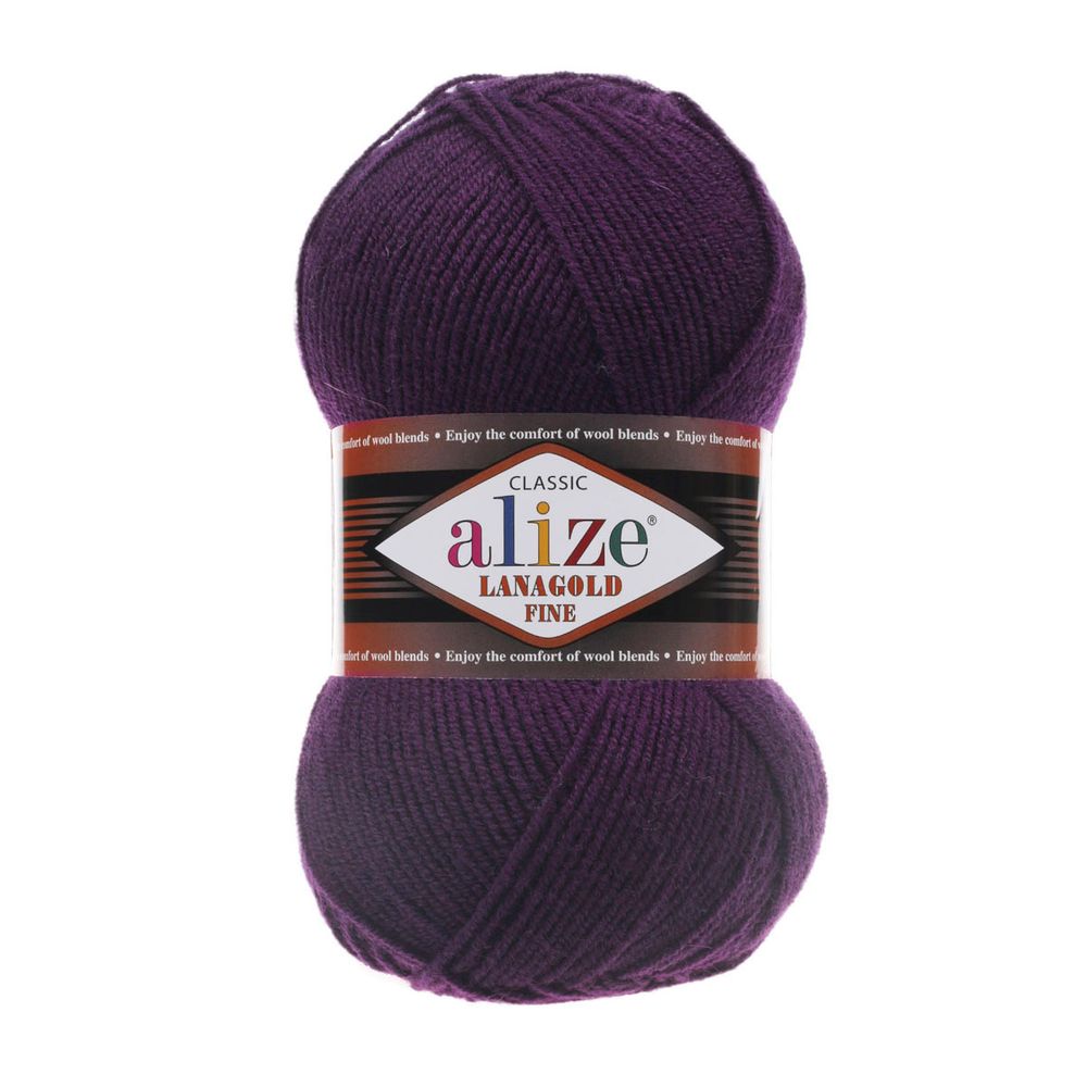 Пряжа Alize (Ализе) Lana Gold Fine / уп.5 мот. по 100 г, 390м, 111 фуксия А
