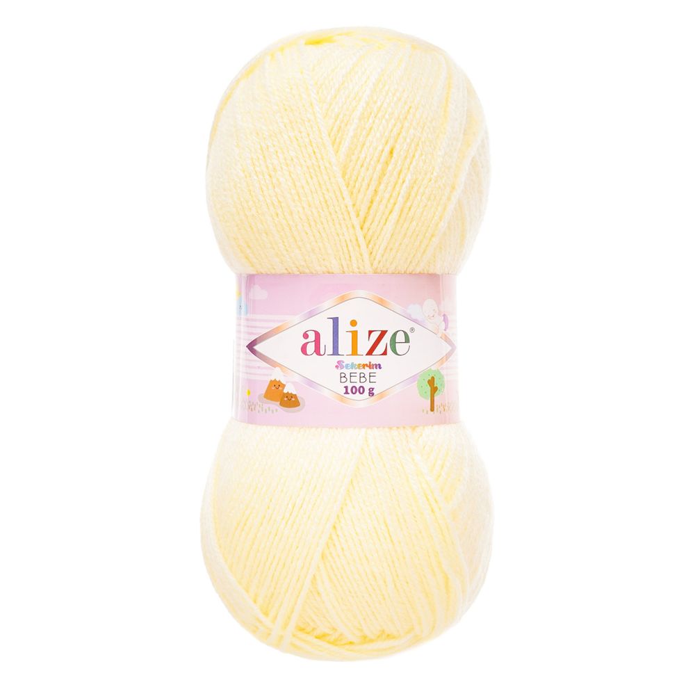 Пряжа Alize (Ализе) Sekerim Bebe / уп.5 мот. по 100 г, 320м, 1 кремовый