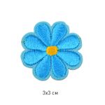 Термоаппликация TBY-2198 Цветочек 3х3 см, голубой уп.10 шт