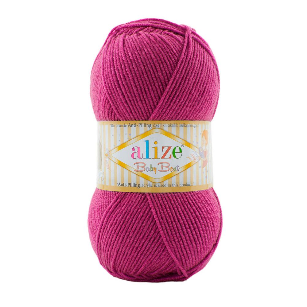 Пряжа Alize (Ализе) Baby Best / уп.5 мот. по 100 г, 240м, 171 малиновый
