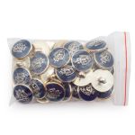 Пуговицы на ножке 24L (15мм), пластик (g.blue (синий/золото)), 36 шт, PS39