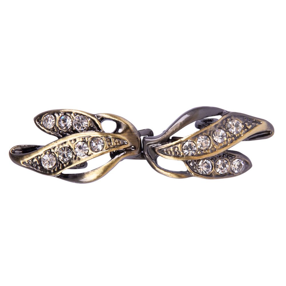 Застежка декоративная металл 46х12 мм, 2 шт, 12 шлифованная бронза (прозрачный), Micron GH 1009