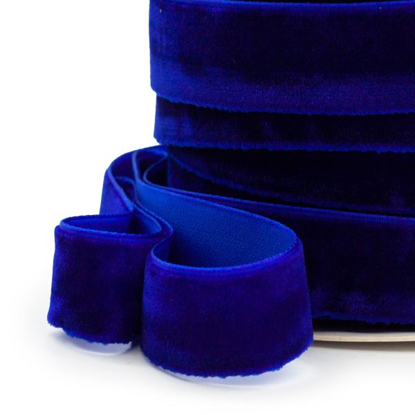 Лента бархатная (тесьма) 20.0 мм / 32.9±2 метров, 0081-1901 (8571 синий)