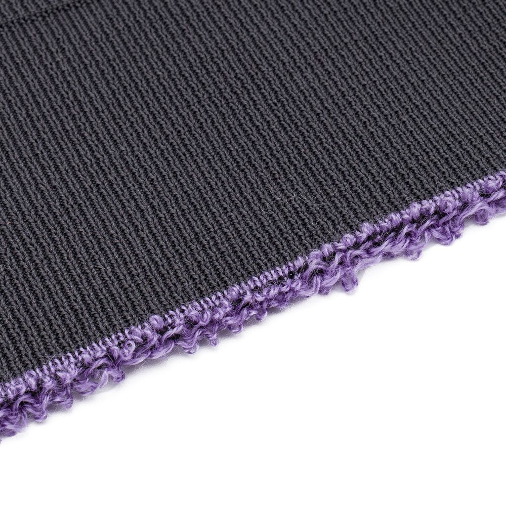 Подвяз средней плотности с полосками (100% полиэстер), 1*1, высота 14см (7см*2), длина 70-73см (8125/8126 т.серый с жемчуж. полосками)