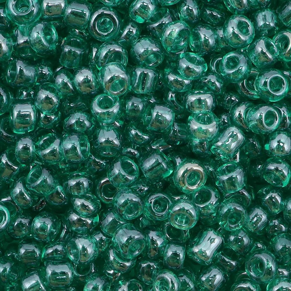 Бисер Astra&Craft 11/0 (2.1 мм), 200 г (10х20 г), цв. 123А т. зеленый/прозрачный, глянцевый