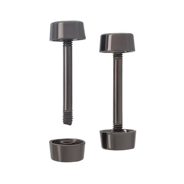 Шпилька для сумки 20/10 мм с таблеткой ⌀10 мм, металл, черный никель, 10 шт