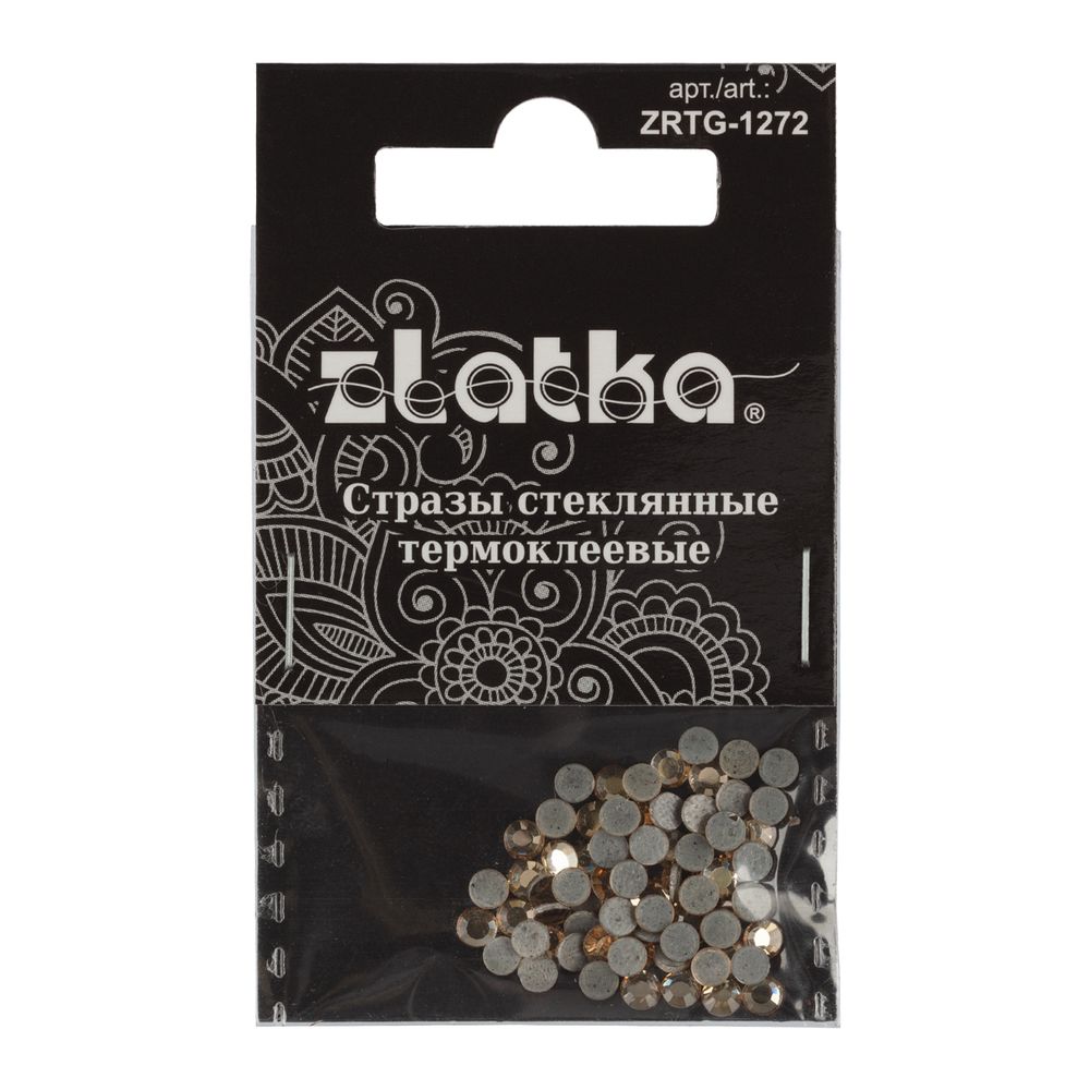Стразы клеевые стекло 3.2 мм, 360 шт, SS12 №16 желтый (Light Colorado Topaz), Zlatka ZRTG-1272