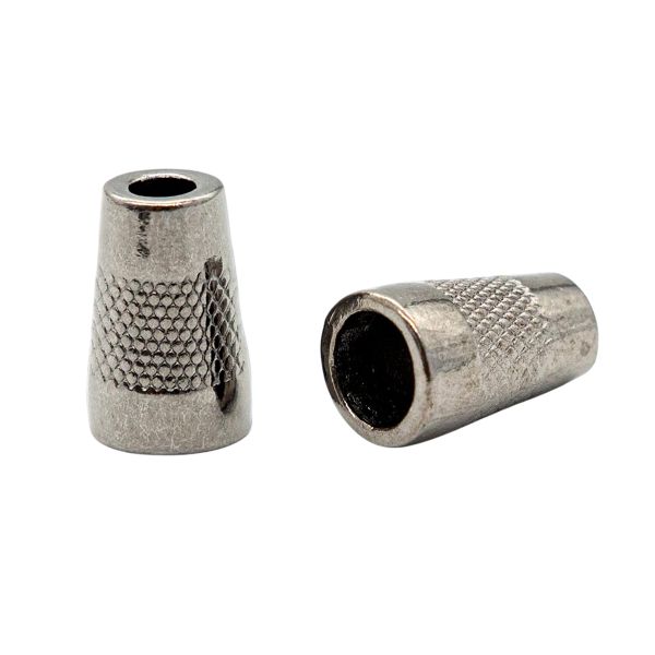 Наконечник для шнура металл колокол 16х10 мм, ⌀5.5/7.5 мм, (чер.никель), 20 шт