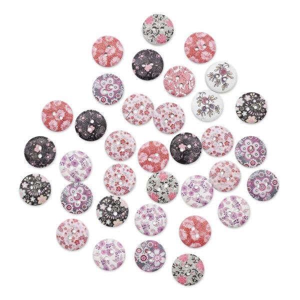 Украшения декоративные пуговицы деревянные Цветочки-лепесточки №11, 18 мм, 100 шт