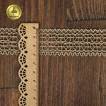 Кружево вязаное (тесьма) 25 мм / 10 метров, D1002, тонкая нить, цв.F308 св.бежевый, Kruzhevo