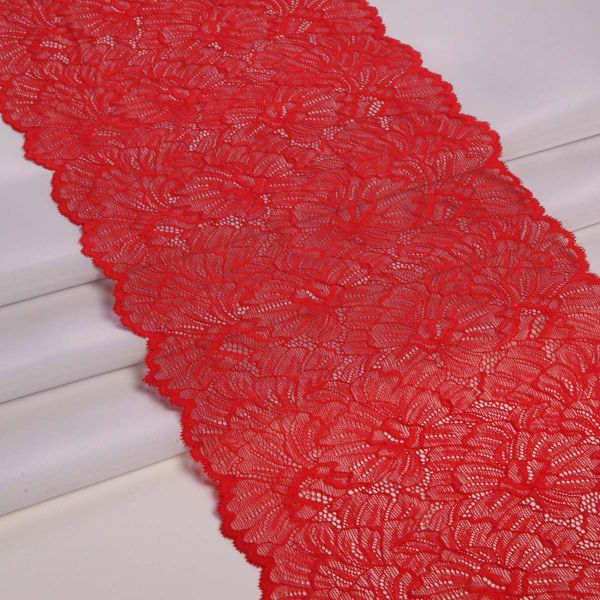 Кружево бельевое эластичное 240 мм / 13.72 м, цв. C820 красный