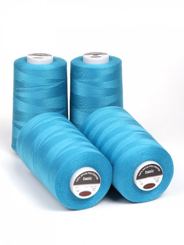 Нитки швейные Max 40/2, 4570 м (5000 ярд), 348 голубой / 4 бобины