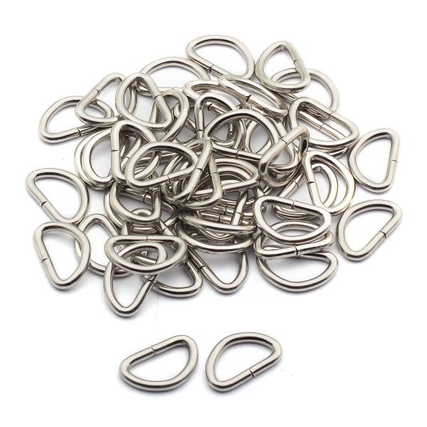 Полукольцо сварное металл внутр. 15 мм (внешн. 20х12 мм, ⌀2.5 мм), 50 шт, никель ГР, 6056