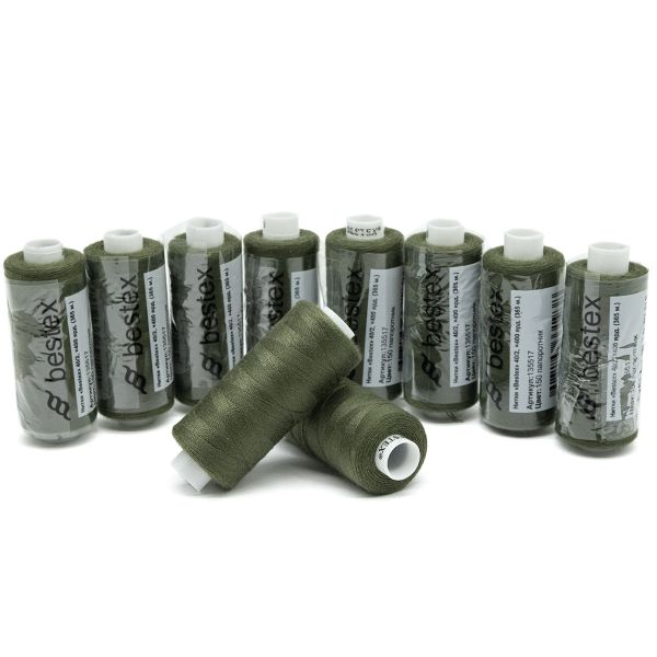 Нитки швейные бытовые Bestex 40/2, 365 м (400 ярд) / 10 кат., 150 папоротник