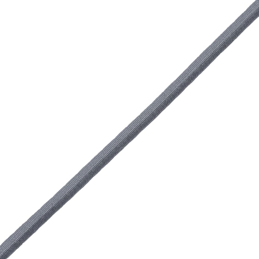 Резинка шляпная (шнур эластичный) ⌀3.0 мм / 30 метров, т.серый