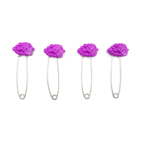 Булавки английские с декоративной пластиковой головкой Виноград, 4 шт., 220151