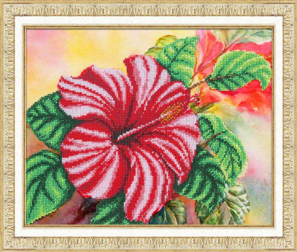 Набор для вышивания бисером Паутинка, Гибискус 31х25 см