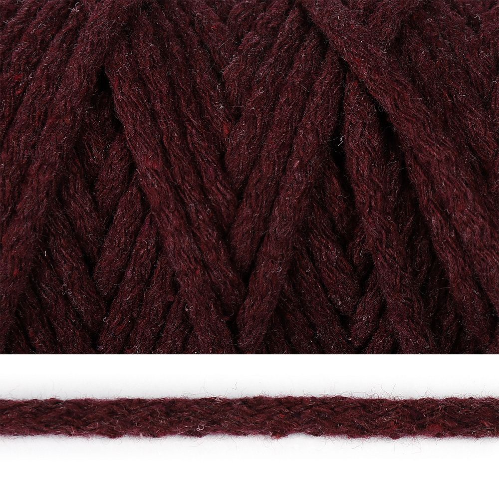 Шнур круглый х/б ⌀5.0 мм / 50 метров, 043Т бордовый Шнур круглый х/б ⌀5.0 мм / 50 метров, 043Т бордовый