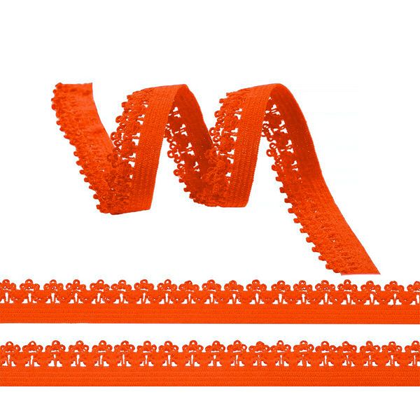 Резинка бельевая (ажурная) 12.0 мм / 100 метров, RB013405A, A3405 красно-оранжевый