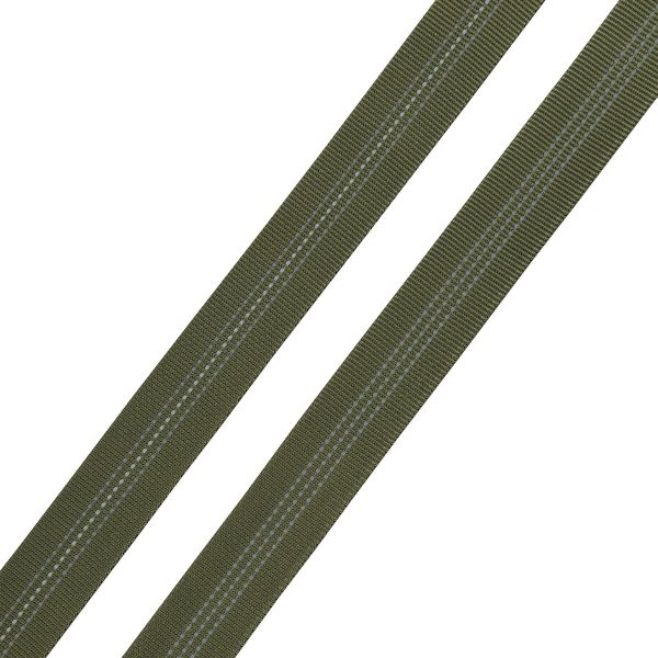 Стропа (ременная лента) 24 мм / 45.72 метра, [25.10 г/пог.м], со светоотражающими полосками, 19 хаки, 3Al355