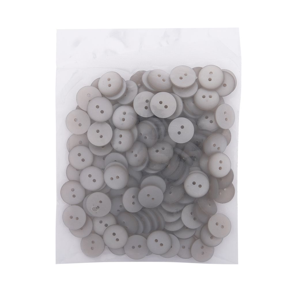 Пуговицы на 2 прокола 22L (14мм), пластик (col.42 светло-серый), CR-K18M, 144 шт