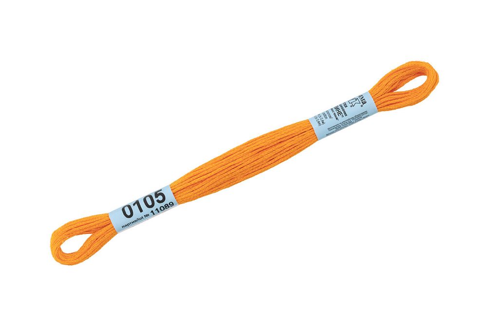 Мулине Gamma 100% хлопок, цв.0105 св-оранжевый, 24 мотка по 8 метров