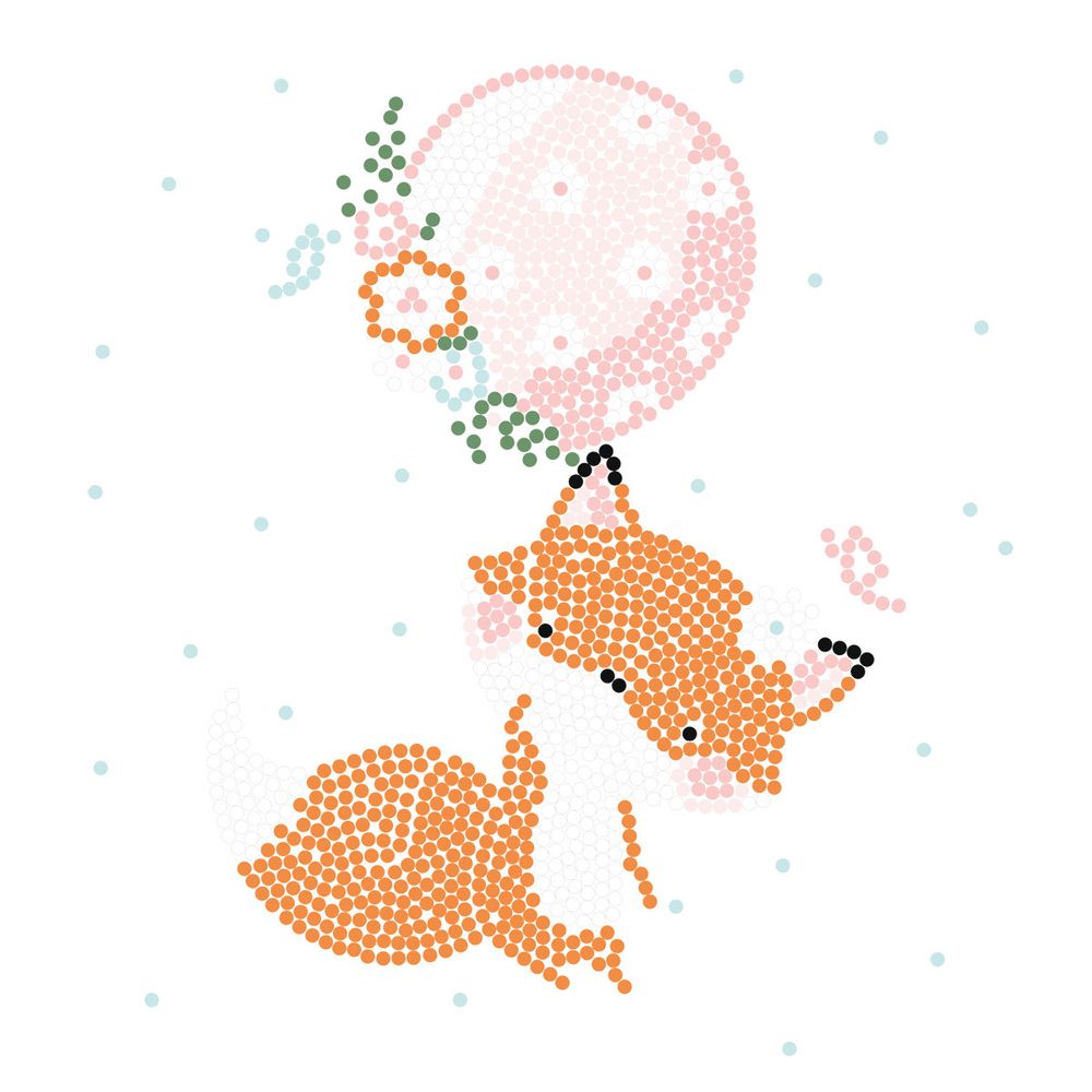 Алмазная (кристальная) мозаика Фрея ALBP-303, постер Лисичка на шаре, 20х20 см