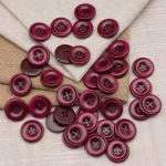 Пуговицы 4 прокола 24L=15 мм, пластик (имитация дерева), col.G бордовый, 36 шт, CN2821