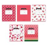 Тетрадь ученическая школьная A5+ 12 л. на скобе 65 г/м², белизна 100%, 25 шт, клетка, 000701 Ягодный микс, Светоч 12ТЕТк-001